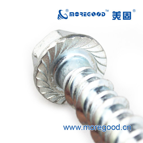 六角法兰混凝土螺纹自切锚栓可重复安装易拆卸无膨胀应力水泥螺丝 - 图2