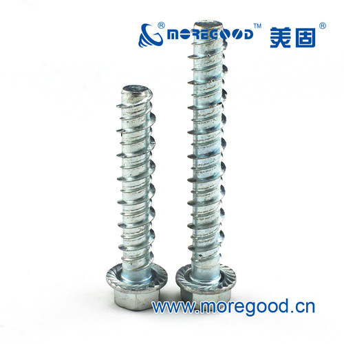 六角法兰混凝土螺纹自切锚栓可重复安装易拆卸无膨胀应力水泥螺丝 - 图1