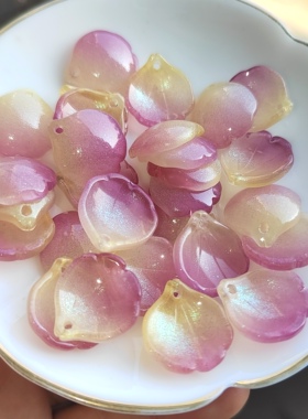 30片15*17mm小号琉璃芍药花瓣立体海棠手工diy头饰品发簪配件材料