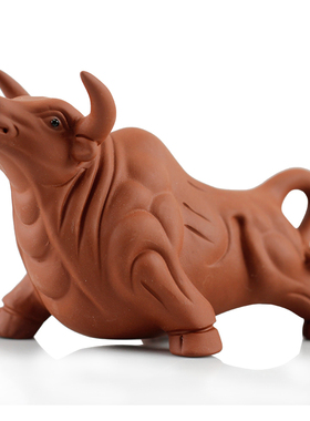 景德镇陶瓷牛摆件办公室茶宠客厅