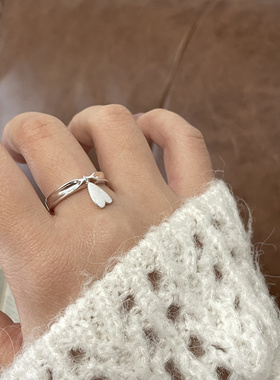 乔治姐姐/日韩小众设计感爱心戒指女简约百搭食指戒ins风开口指环