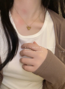 复古金色小众设计感少女甜美项链