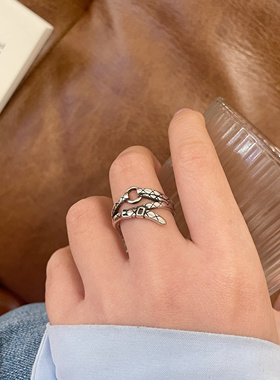 乔治姐姐/编织双层尾戒女戒指高级感轻奢小众设计复古做旧开口