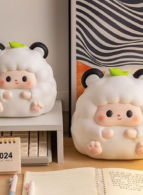 创意礼品咩咩羊搪胶存钱罐 高颜值大容量可进可出儿童礼物储蓄罐