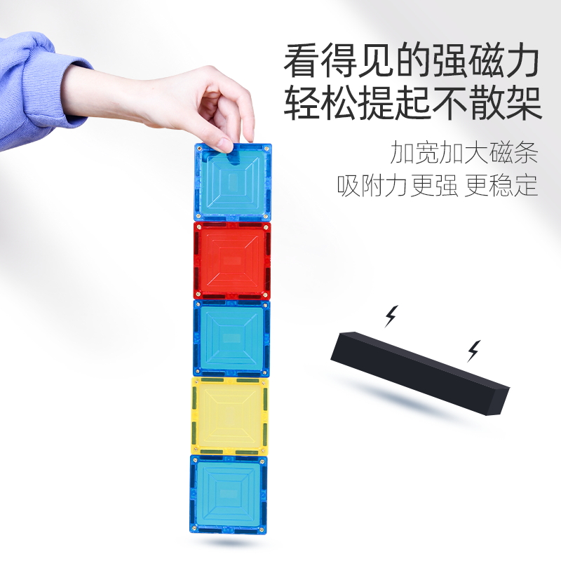 智邦儿童玩具磁性拼图积木早教益智1动脑2-3-6男女孩彩窗磁力小车