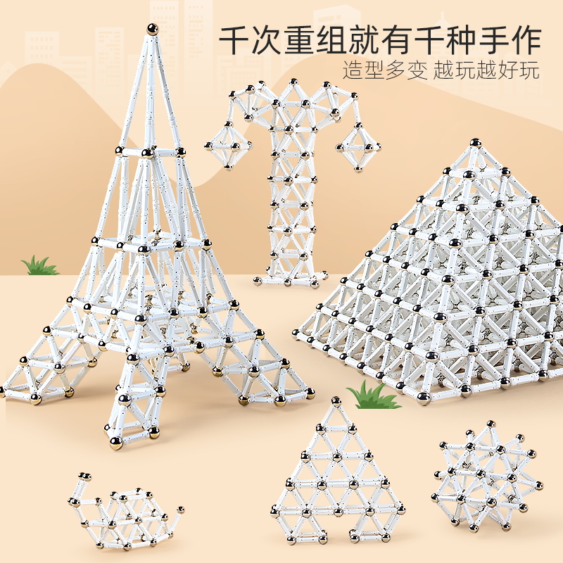 智邦百变磁力棒片男孩女孩宝宝智力拼图儿童益智积木拼装磁铁玩具 - 图3