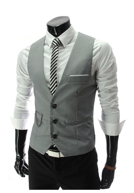 Spring and Autumn Men's suit vest men's thin personality Korean version of slim -fitting professional suit horse clip men's vest