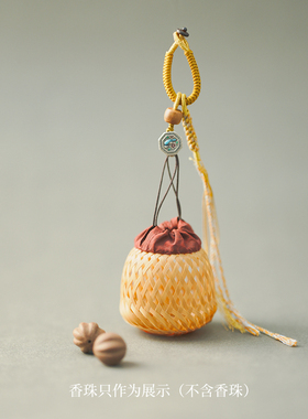 手工编织小竹楼吊坠车载挂件