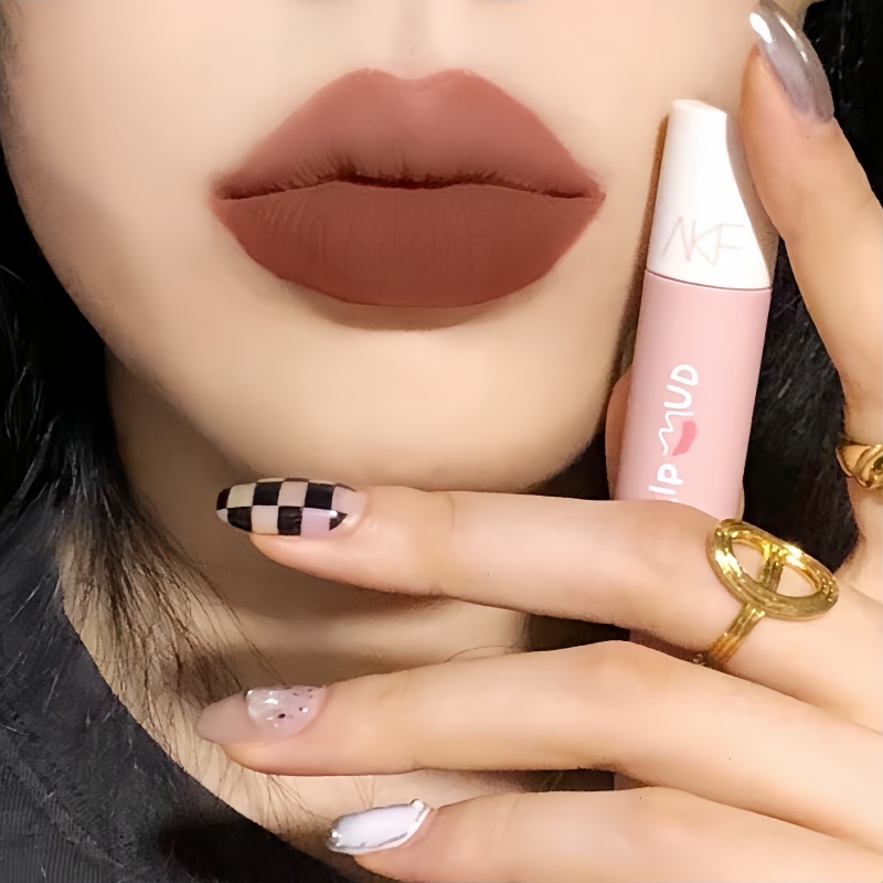 巨显白 素颜也难拒绝的口棕!akf唇泥奶茶色唇釉09秋冬裸色系口红 - 图1