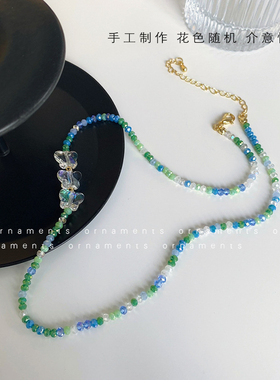 蝴蝶简约串珠时尚个性颈链ins