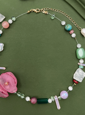 新款彩色蝴蝶少女项链项链女款