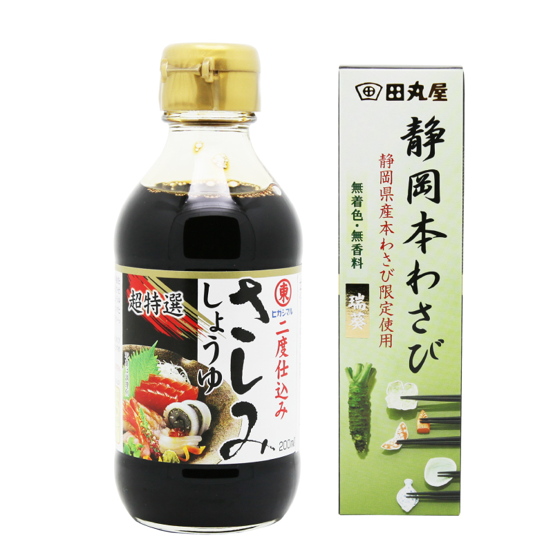 包邮 日本原装进口 寿司鱼生 东 刺身酱油200ml+静冈青芥末42g - 图0