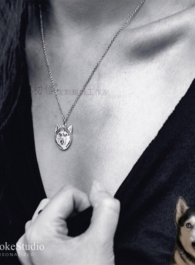 宠物照片定制项链小狗猫兔仓鼠吊坠戒指手链镯纪念品原创纯银首饰