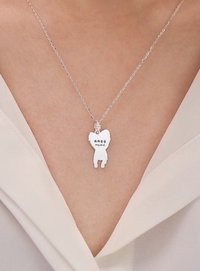 DIY定制吊坠狗牌宠物照片项链猫咪狗狗相片定做925纯银纪念饰品