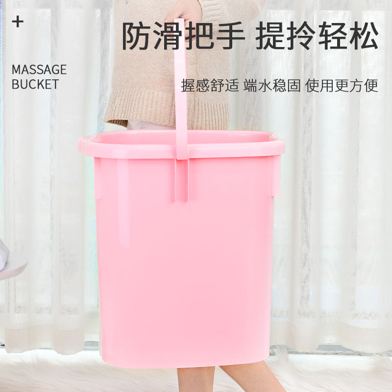 亮朵家居专营店泡脚桶过小腿过膝盖洗脚桶家用塑料足浴盆桶吴昕同款加高深桶神器3