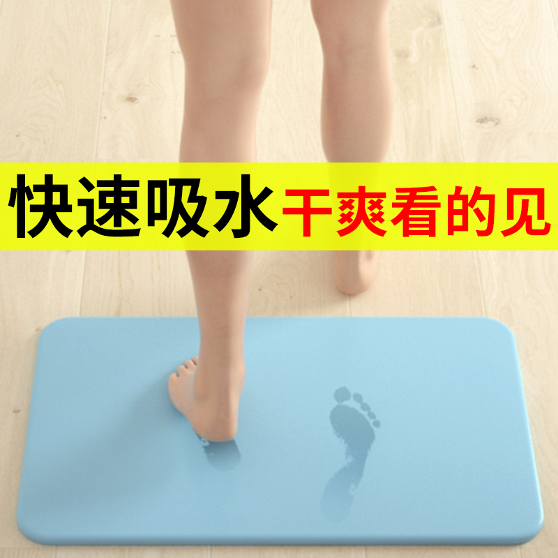 亮朵家居专营店硅藻泥脚垫硅胶土门口家用卫生间浴室进门吸水地垫海藻泥防滑地毯0