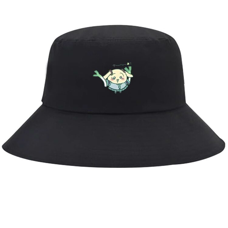 乌萨奇吉伊卡哇初音未来动漫联名大葱卡通Q版印花渔夫帽遮阳盆帽