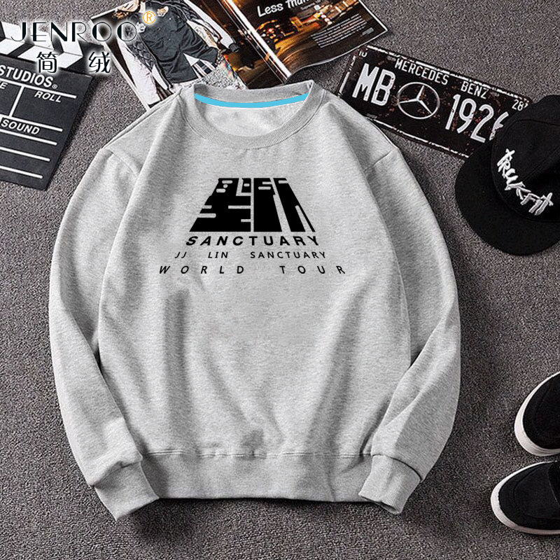 林俊杰JJ同款手势衣服圣所演唱会明星应援周百年圆领套头毛圈卫衣 - 图2