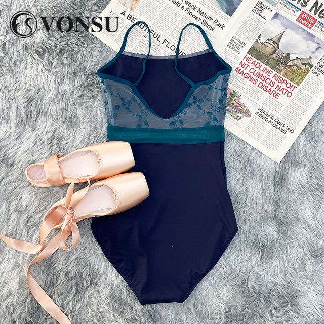 Vonsu Fanshu ballet embroidered mesh practice clothes