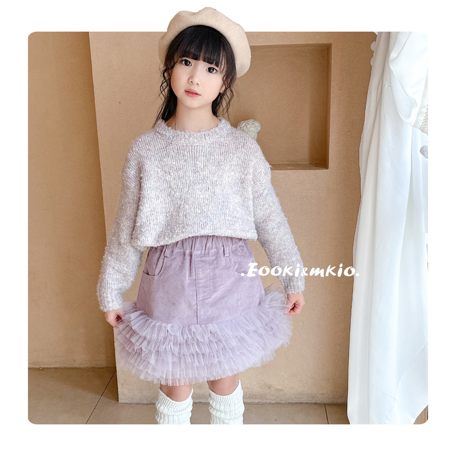 女童百褶网纱拼接灯芯绒紫色半身裙儿童蛋糕短裙宝宝蓬蓬裙春秋冬,淘宝优惠券,粉丝福利购,淘宝优惠卷