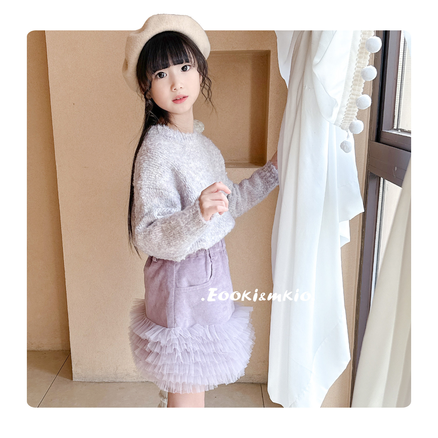 女童百褶网纱拼接灯芯绒紫色半身裙儿童蛋糕短裙宝宝蓬蓬裙春秋冬,淘宝优惠券,粉丝福利购,淘宝优惠卷