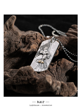 Blind Man Togs 日本手工古董银酒杯再制经典米奇18K金足点金项链