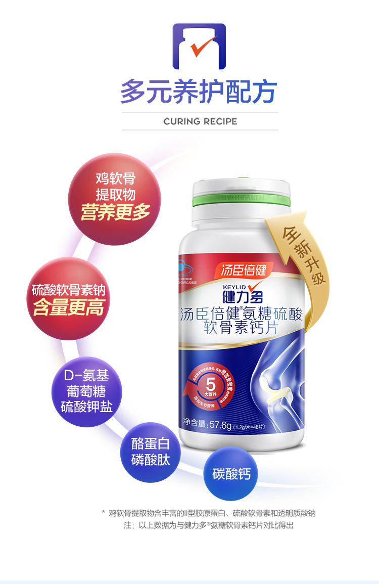 放价啦旗舰店汤臣倍健健力多氨糖硫酸软骨素加钙片碳酸钙中老年补钙关节保健品0