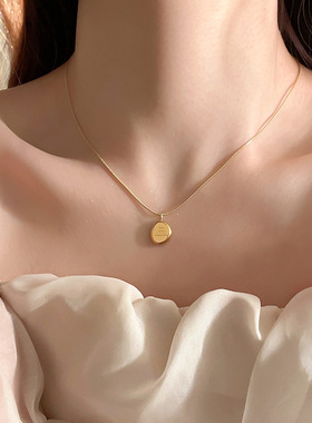 小众高端金色吊坠钛钢项链配饰女高级轻奢锁骨链2026新款爆款饰品
