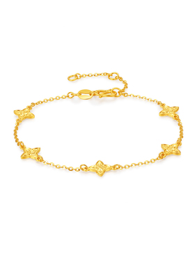 【中国黄金官方店】黄金手链四芒星足金手链百搭新品送礼