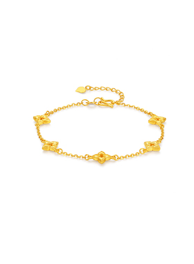 【中国黄金官方店】5G幸运草手链时尚气质新品首饰送女友