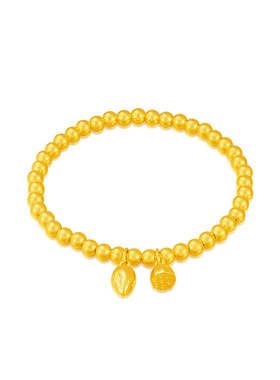 【中国黄金官方店】黄金手链两世欢莲蓬古法手串莲子手链生日礼物