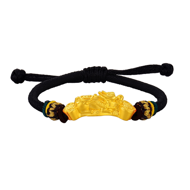Chinese Pure Gold Lucky Pixiu Bracelet Couple