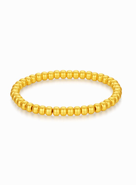 【中国黄金官方店】黄金手饰老珠馒头珠足金手串气质新品女款送礼