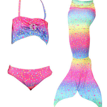 3pc ເດັກນ້ອຍຍິງ Mermaid Tail swimsuit bikini ຊຸດລອຍນ້ໍາ