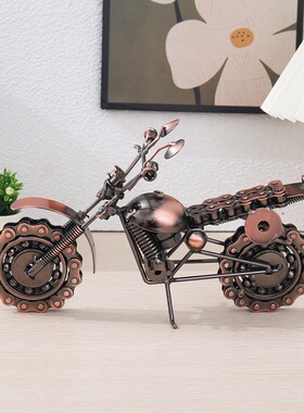 欧美风格复古铁艺摩托模型C090书桌客厅桌面摆件装饰品机械摆件