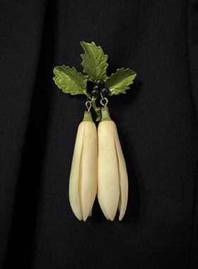 白兰花鲜花别针玉兰胸针黄角兰