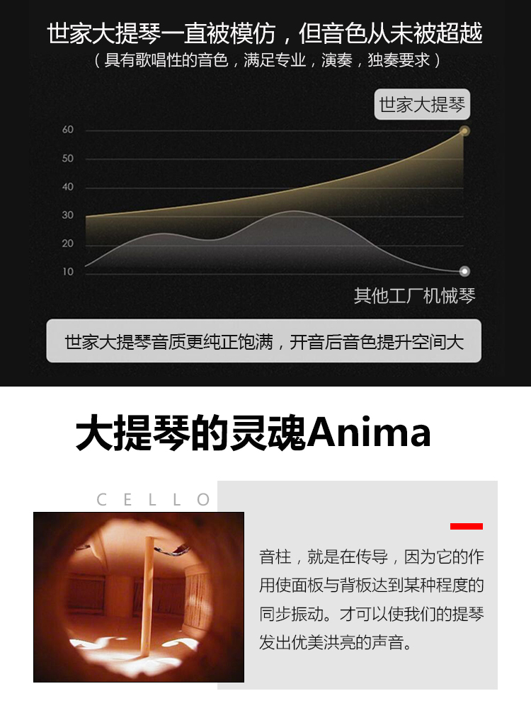 源自意大利制作工艺手工大提琴专业演奏级独奏级成人进口欧料实木-图2