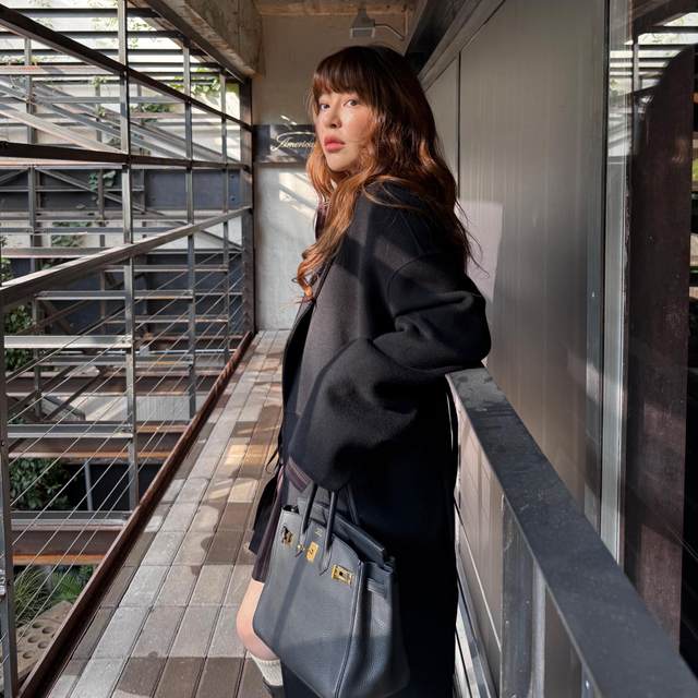 3ts10o羊毛双面呢子大衣高级感慵懒风中长款系带毛呢外套