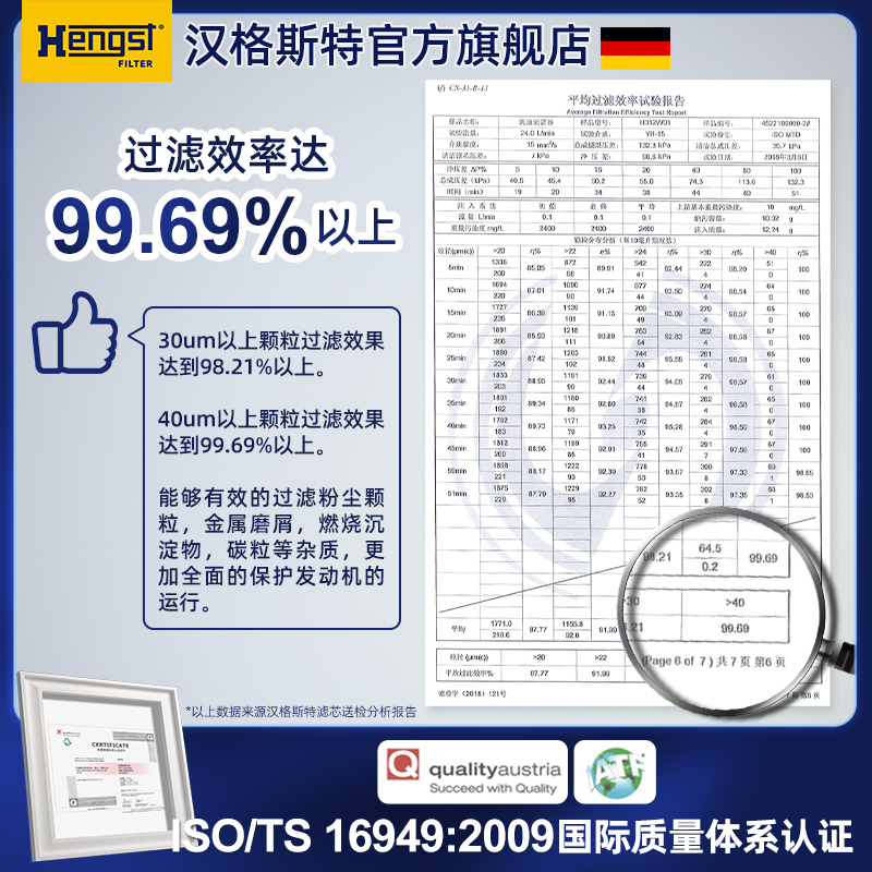 汉格斯特适配路虎卫士机油滤芯3.0T发现5揽胜运动版LUMMA CLR RS - 图2