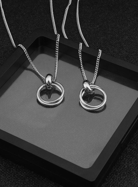 蔡徐坤同款钛钢圆环饰品锁骨链