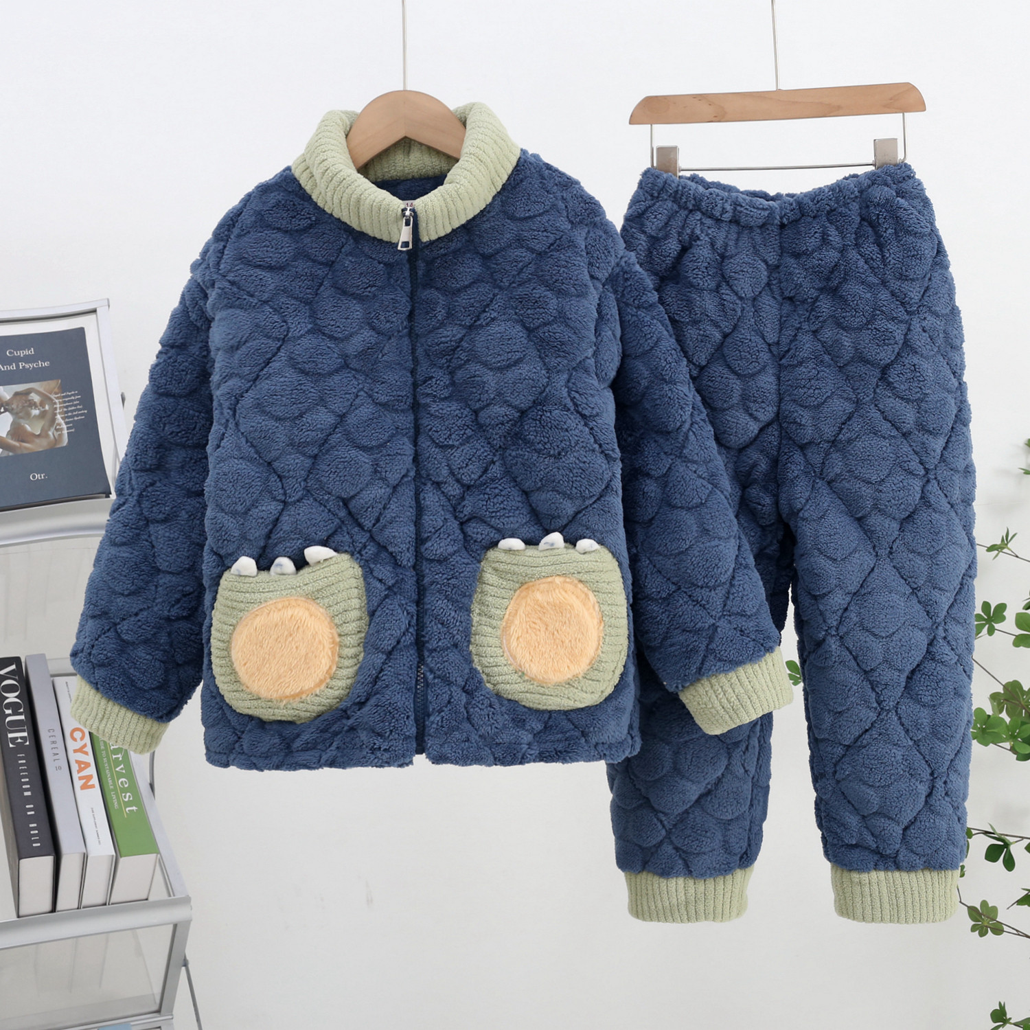 秋冬季男女儿童法兰绒夹棉睡衣小孩保暖内衣加厚珊瑚绒家居服套装,淘宝优惠券,粉丝福利购,淘宝优惠卷