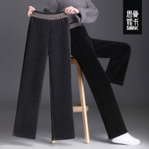 Chenille Broadlegged Pants Woman Autumn Winter 2023 New Light Core Suede Pants Big Code Spring Autumn Narrow Version Plus Suede Straight Drum Women Pants