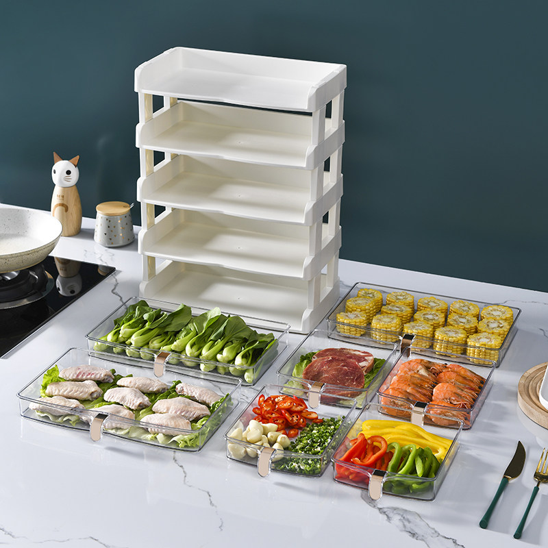 厨房多功能配菜盘火锅食材收纳盒家用台面多层备菜盘置物架子神器,淘宝优惠券,粉丝福利购,淘宝优惠卷