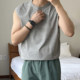 LOOKNFIT sports wear pure cotton vest loose and versatile sleeveless vest for youth Korean version round neck sweat vest
