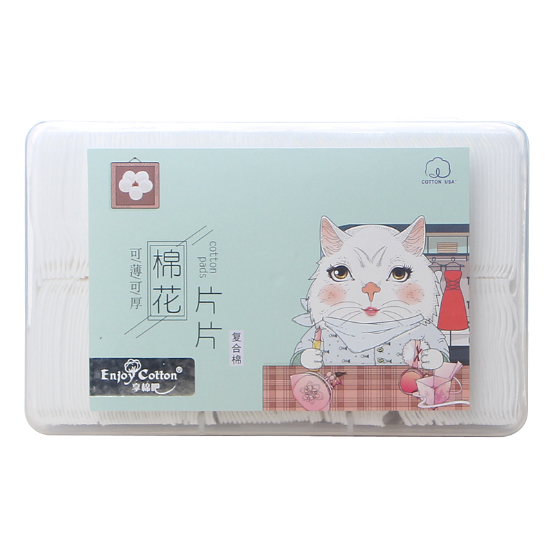 卸妆棉女纯棉厚款复合化妆棉一次性湿敷棉片200片可分1000片盒装 - 图3