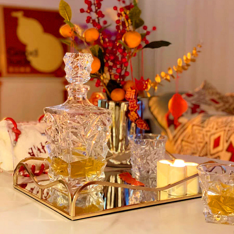 Glass tray cup tea tray wine glass storage tray