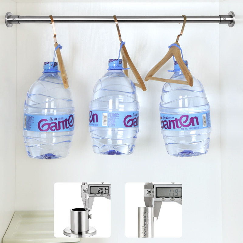 衣柜挂衣杆固定配件304不锈钢圆管法兰座衣杆卡扣晾衣杆固定托 - 图0