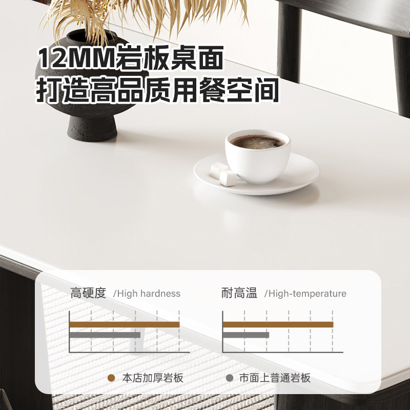 政府补贴蓝色理想岩板餐桌椅组合小户型家用方形复古风实木餐桌,淘宝优惠券,粉丝福利购,淘宝优惠卷