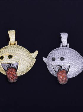 欧美饰品微镶鬼脸项链吊坠