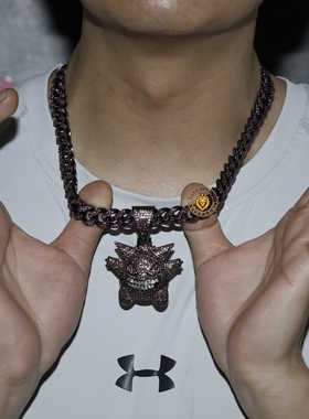 嘻哈动漫卡通枪黑紫钻耿鬼吊坠